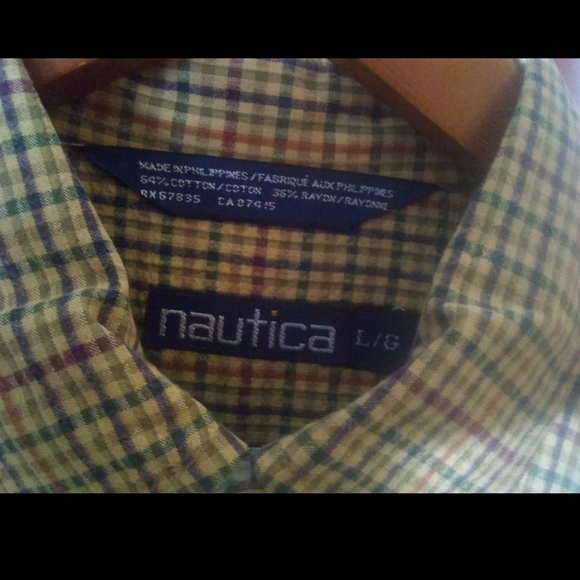 NAUTICA VINTAGE Y2K MENS BUTTON UP PLAID SHIRT - Picture 6 of 7
